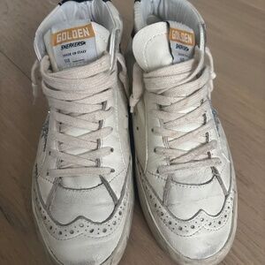 Golden Goose Mid Star burgundy stripe and glitter star size 37